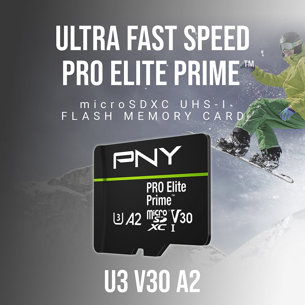 PNY 1.5TB PRO Elite Prime™ C10 U3 V30 A2 microSDXC Flash Memory Card – Ultra-Fast Speeds, Read 200MB/s, Write 150MB/s, 4K UHD, Full HD, UHS-I, For Smartphones, Drones, Action Cameras