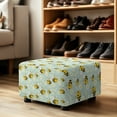 thumbnail image 4 of Xixirimido Bee and Daisy Flower Pattern Ottoman Cover Rectangle Storage Ottoman Slipcover Stretch Footrest Stool Covers with Elastic Band for Rectangle and Square Ottoman, Small, 4 of 7