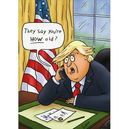 - Oatmeal Studios Donald Trump at Desk Funny Political Birthday Card