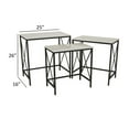 thumbnail image 5 of Benjara Zoe Plant Stand Table Set of 3-Metal-Rectangular Marble Top-Black Metal, 5 of 5