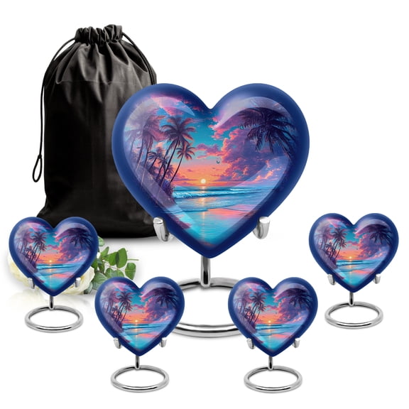 SABURIAL Beach Urn - Little Cremation Urn For Human Ashes Adult Man - Keepsake Urns For Human Ashes Adult Male Burial - Funeral Urns - Combo Of 8 Inch & 3 Inch