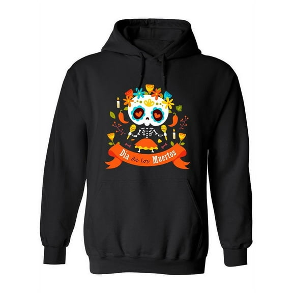 Day Of Dead Skeleton Girl Hoodie Women -Image by Shutterstock, Female x-Large