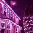 thumbnail image 5 of Luces navideñas de color rosa con forma de carámbano, guirnalda de luces LED de 5 m x 0,5/0,6/0,7 m, enchufe europeo, cortina para ventanas de 3 m x 3 m, mando a distancia para Año Nuevo, 5 of 5