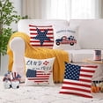 thumbnail image 4 of Set of 4 Patriotic Throw Pillow Covers 18x18 Velvet 4th of July Pillow Covers Memorial Day American Flag Red White Blue Cushion Covers Fourth of July Pillow Cases Home Outdoor Decorations (18), 4 of 6