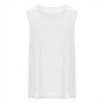 thumbnail image 3 of Cotton Linen Tank Tops for Women Summer Round Neck T Shirts Trendy Sleeveless Basic Tee Loose Fit 2025 Fashion, 3 of 5