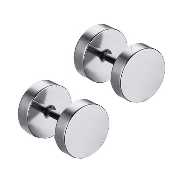 Unisex Stainless Steel Ear Stud Earring Titanium steel earring Punk stud Dumbbell High Polished Ear Piercing Punk Style