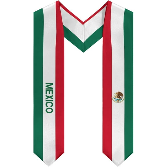 Mexico Flag Cool Graduation Stole Shawl Sash Honor For Study Aboard International Students