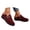 Wine, variant on Womens Wide Wedge Clogs Potato Shoes Closed Toe On Non Comfortable Soft Breathable Casual Beach Summer Slippers Mules with Adjustable Buckle Indoor & Outdoor Use