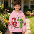 thumbnail image 6 of HUAXUN-67 Print Kids Zip Up Hoodie -67 Sweatshirt Cartoon & Number Graphic Jacket with Lining, Winter Windbreaker for Boys & Girls(Pink,3-4Years), 6 of 8