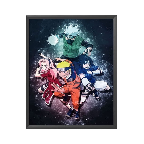 Cuadros Decorativos Punto de cruz completo 11CT hilo de algodón DIY Naruto impreso bordado Kits manualidades Ehuebsd embutido en tela