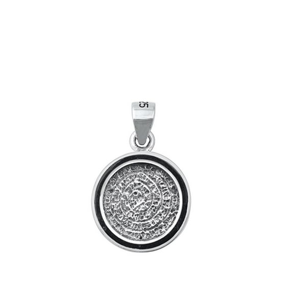 Sterling Silver Medallion Pendant Solitaire Mosaic Charm Jewelry Female Unisex