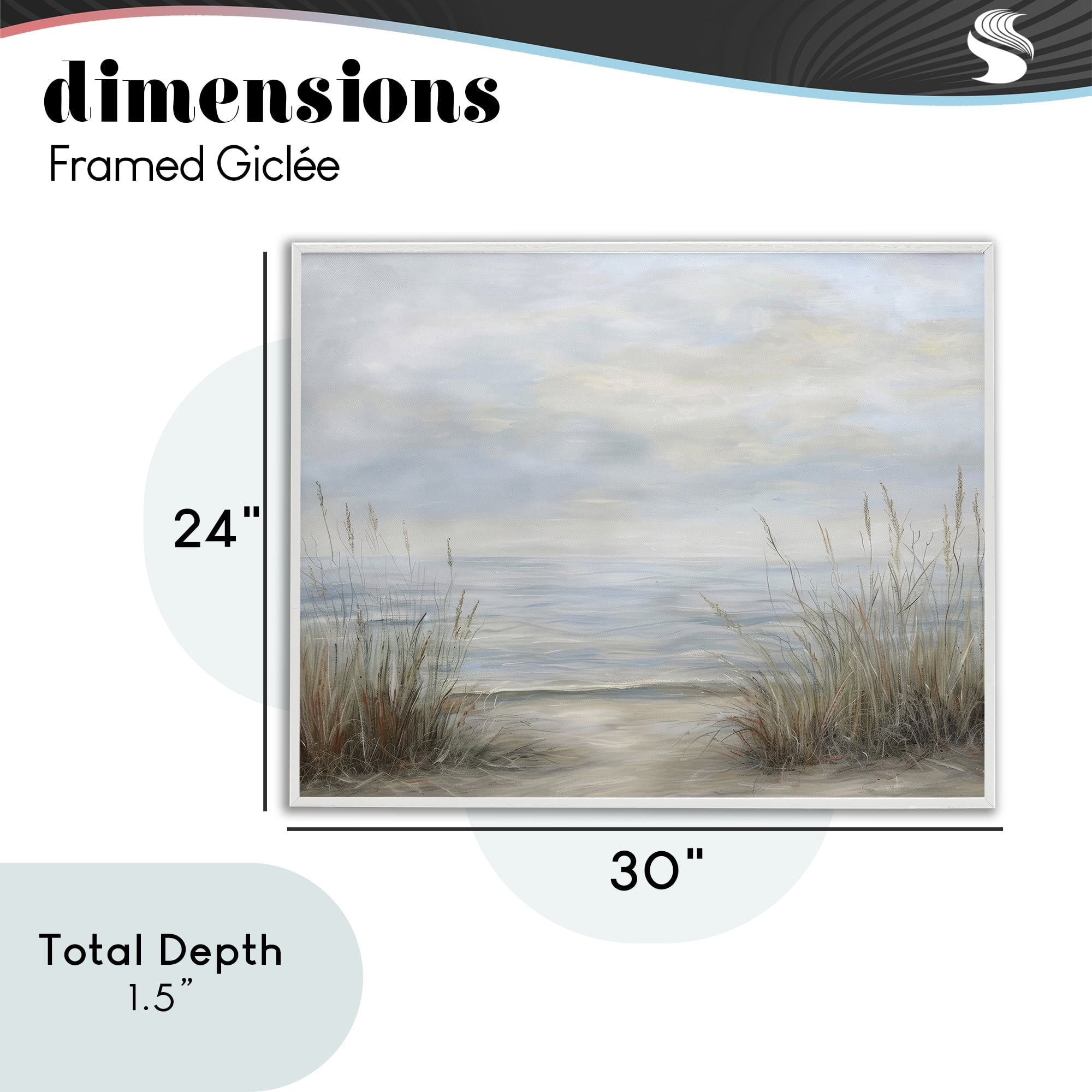 Stupell Industries Silent Beach with Seaside Dunes White Framed Giclee Art, design by Petal Prints Design