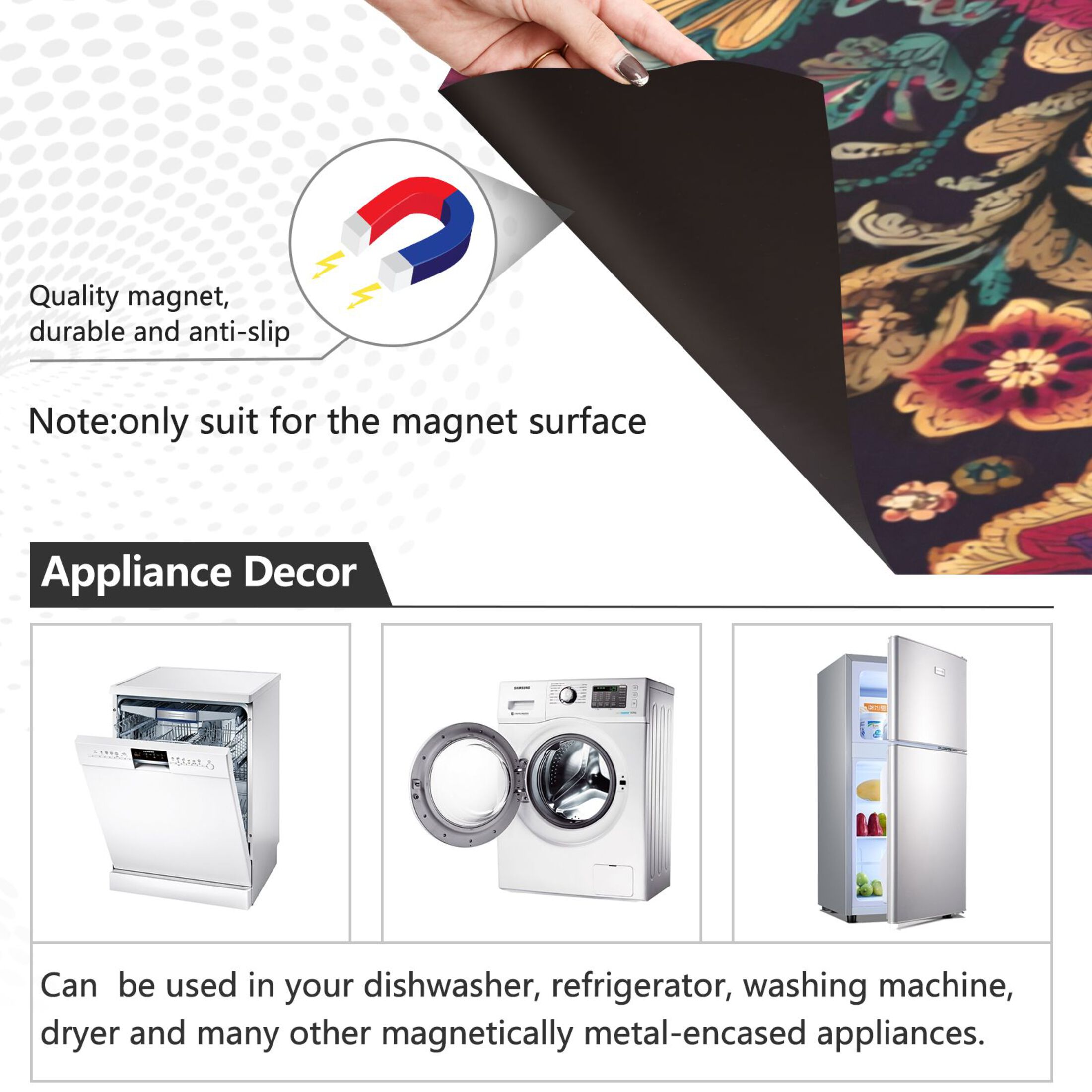 Dishwasher Sticker Magnetic Dishwasher Sticker Magnetic Decorative Sticker Refrigerator Sticker Dishwasher Decorative Stickers Seamless Colored Pattern