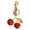Red, variant on Pink Cherries Keychain Bag Charm Pendant Car Key Ring Cute Fruit Design Metal Accessory For Purse Backpack Gift Idea Pink