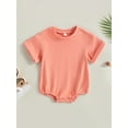 thumbnail image 2 of FeMereina Baby Boy Gir Bubble Romper Infant Oversized T-Shirt Tops Toddler Plain Short Sleeve Jumpsuit Newborn Summer Clothes, 2 of 9