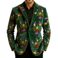 thumbnail image 5 of Ceisia Men's Carnival Print Corduroy Blazer Jacket Single Breasted Pocket Casual Party Dress Coat For Daily Outdoor Party Multicolor XL Gifts, 5 of 5
