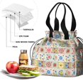 thumbnail image 4 of Pioneer Flower Floral Print Pattern Drawstring Lunch Bag Women - Drawstring Lunch Bag Insulated for Work Office - Stain-Resistant Large Lunchbags for Women with Multi-Pockets, 4 of 6