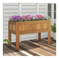 FASCK Wooden Raised Garden Bed Solid Wood Elevated Planter Box with Legs, Standing Garden Bed for Outdoor