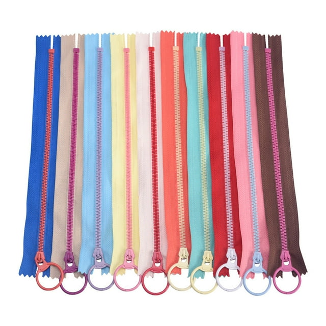 tredstone Fermetures Éclair Tête en Métal avec Résine Colorée Lisse et Fiable Variété de Couleurs 15cm 20 Pcs 1Ensemble