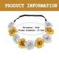 thumbnail image 2 of 2Pack Rose Flower Crown Headband Bridal Wedding Hair Garland Wreath Headdress Hair Accessory for Girls, Women, Children -Gold Silver+Yellow Pink, 2 of 5
