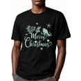 thumbnail image 6 of Merry Christmas Men's T Shirts Octopus Coral Santa Hat T-Shirt for Men Shell Starfish Ocean Crew Neck Tees Cotton Tops, Black, 2XL, 6 of 7