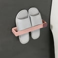 thumbnail image 2 of Btomtd No Punch Wall Mounted Slipper Rack Bathroom Toilet Shoe Storage Shelf for Drying, Pink, 2 of 6
