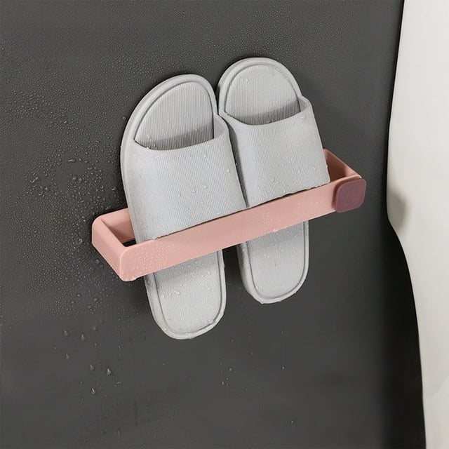 Save Big! Wall Mounted Toilet Slippers Rack, Punch-Free Shoe Storage for Bathroom, Toilet Slippers Organizer, Space-Saving Rack for Bathroom Footwear