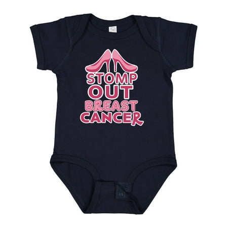 

Inktastic Stomp out Breast Cancer with Pink Heels Gift Baby Boy or Baby Girl Bodysuit