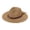 Khaki, variant on Unisex Summer Straw Fedora Hat with Feather Decoration Beach Vacation Sun Protection Wide Brim Casual Style White