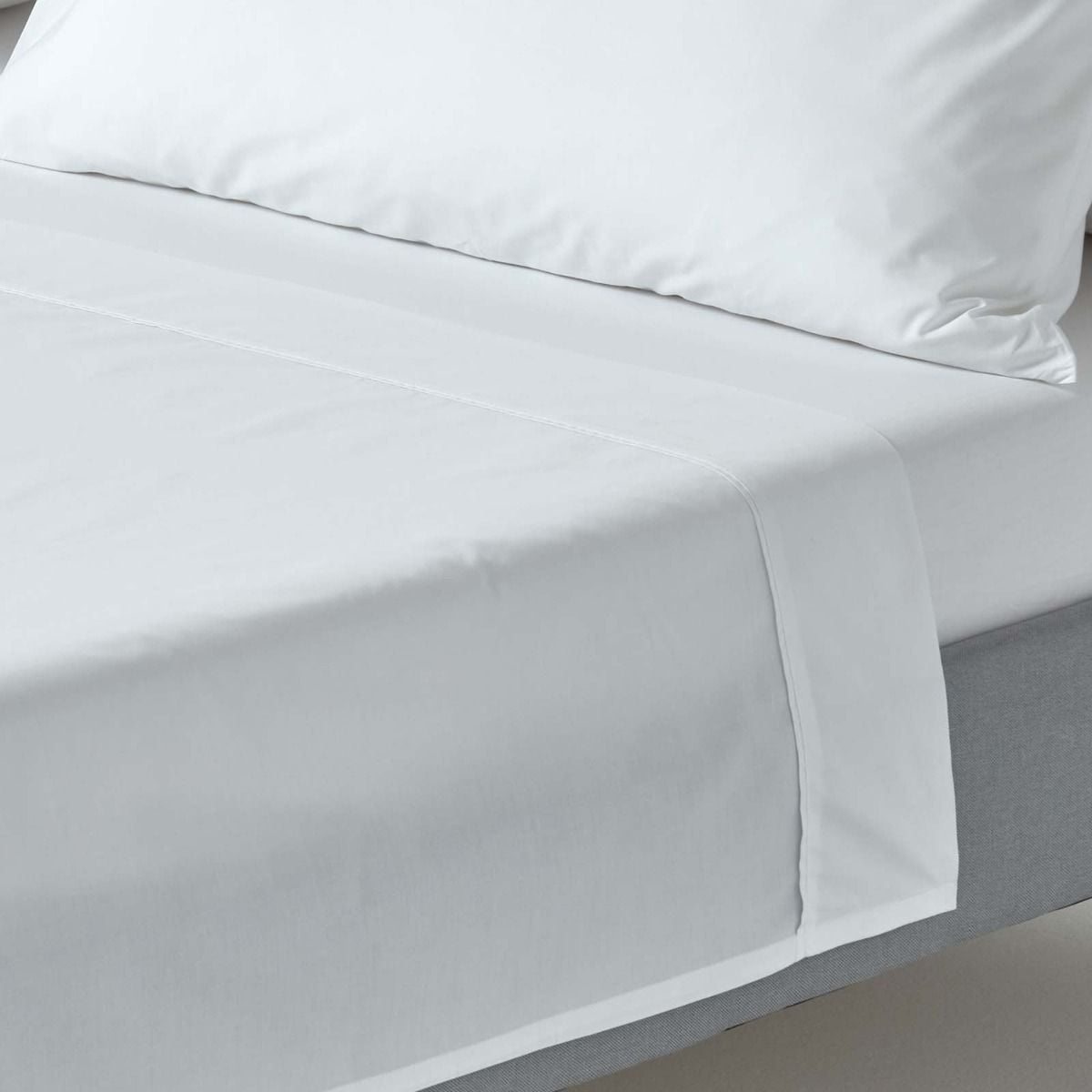 The Great American Store Flat Top Sheet King Size Solid White 1800 Series Brushed Microfiber