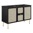thumbnail image 3 of Modway Chaucer 48" Double Sink Wood & Metal Bathroom Vanity in Black, 3 of 17