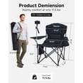 thumbnail image 4 of ABORON Oversized Camping Chair with Phone Holder, 600lbs Heavy Duty Folding Chair for Adults, Padded All in One Lawn Chair with Cup Holder & Side Pockets for Outdoor Sports, Black, 4 of 6