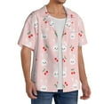 thumbnail image 2 of Goofa Rabbit And Cherry Printed Men's Casual Short-sleeved Shirt,Lightweight Breathable Button-down,Summer Casual men's top,Versatile Fashion shirt-Medium, 2 of 7