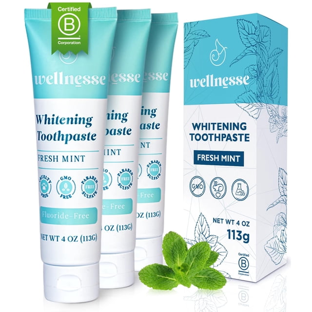 Pasta de dientes Wellnesse para blanquear los dientes sin flúor 120 ml x3