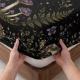 thumbnail image 3 of Cal.King Size Fitted Sheet Set - Mystic Flowers 3 Piece Bedding Sets 16" Deep Pocket Fitted Sheet with 2 Pillowcases, Retro Farmhouse Botanical Plants Butterfly Brushed Microfiber Hotel Bed Sheets, 3 of 9