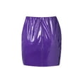 thumbnail image 3 of KOMOO Women High Waist Leather Skirt Slim Mini Pencil Skirt A-Line Office Workwear Skirt, 3 of 8