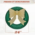 thumbnail image 4 of 24" Pre-Lit Outdoor Christmas Wreath with Golden Bow, 200 LED Lights & Remote Control, Weather-Resistant for Front Door, Porch, Yard & Indoor Holiday Decor, 4 of 9