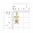 thumbnail image 4 of 14k Yellow Gold, Small Girl Pendant Charm Violet February Created CZ Birthstone 12mm with 20" Dainty Neck Chain, 4 of 8