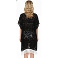thumbnail image 2 of HAPPY BAY Women's Chiffon Summer Beach Open Front Holiday Kimono Beachwear Duster Cardigans XL-XXL Squid Ink_AB733, 2 of 6