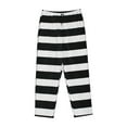 thumbnail image 4 of Kll Womens Black And White Stripes Print Pajama Pants Soft Pajama Bottoms For Women Cozy Lounge Pants, 4 of 9