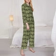 thumbnail image 3 of Goofa Green Snake Printed Women’s 2 Piece Pajama Set Super,Pajamas Women's Long Sleeve Sleepwear Soft Button Down Loungewear Pjs Lounge Set Nightwear-Large, 3 of 9