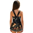 thumbnail image 2 of Uourmeti Mystical Black Cat & Forest Botanical Skirted One-Piece Swimsuit - Quick Dry, Stretchy Swim Dress for Girls | Perfect for Beach & Pool Vacations, 2 of 8