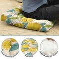 thumbnail image 5 of Floral Lemon Meditation Pillow&nbsp;- 22x22 Inch Large Seat Cushion, Dutch Velvet, Lemon Blossom Print for Yoga & Relaxation, 5 of 7