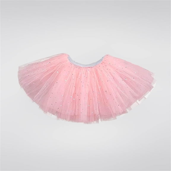 BFHHYA Girls Sparkle Tulle Tutu Skirt Glitter Mesh Elastic Waist Ballet Skirts Kids Dress Up Skirt for Dance Performance 3-13 Years