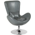 thumbnail image 2 of Emma + Oliver Gray LeatherSoft Side Reception Chair with Bowed Seat, 2 of 12