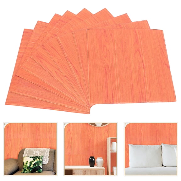 LABRIMP 10Pcs Self Adhesive Faux Brick Wallpaper with Realistic 3D Texture Brown
