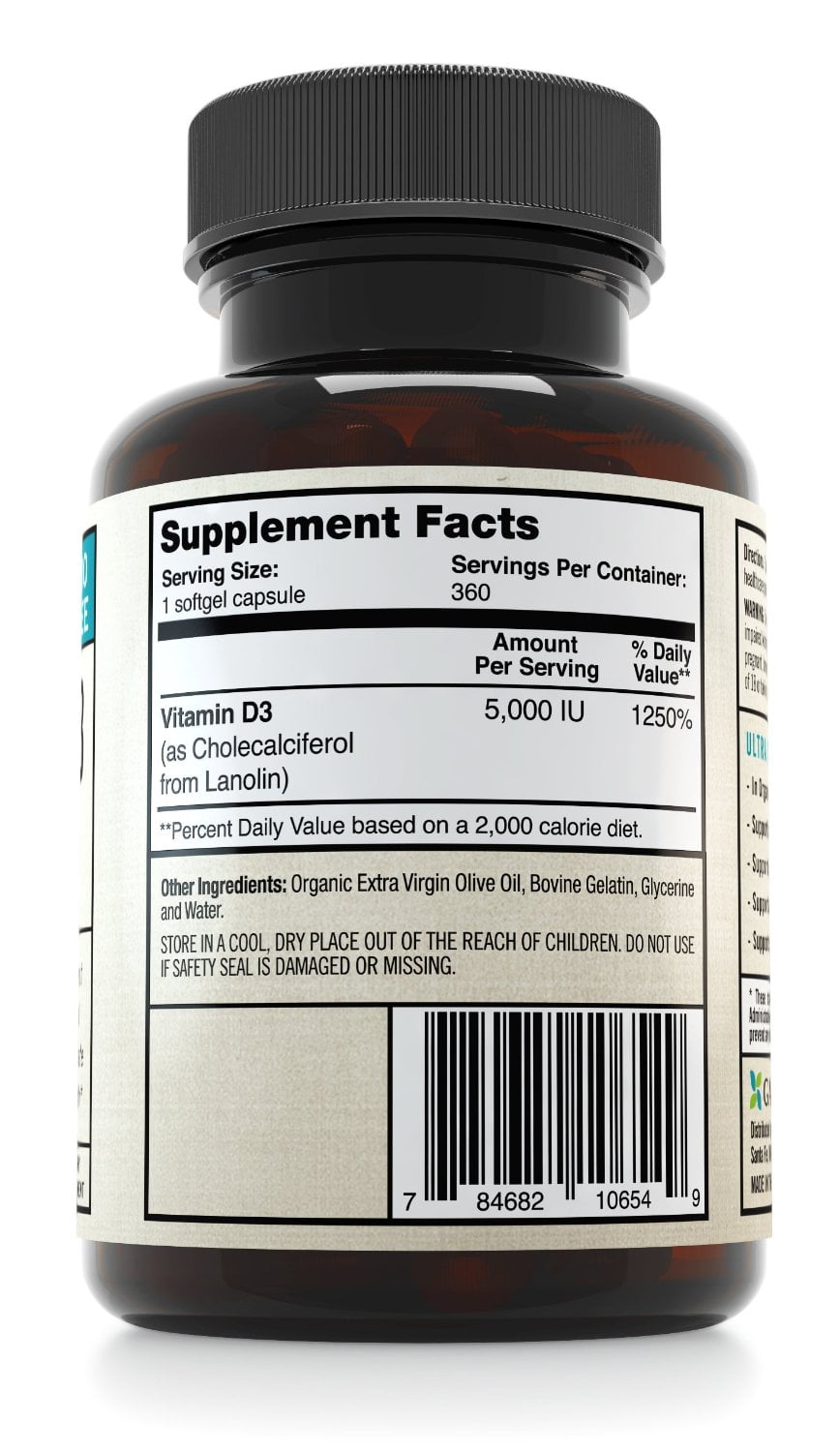 Gaia Sciences Vitamin D3 5000 Iu In Cold Pressed Organic