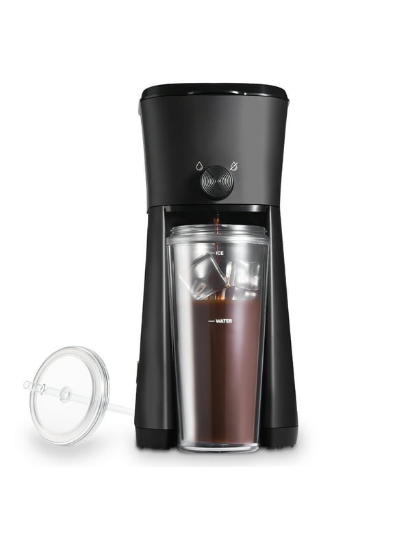 Mainstays Iced Coffee Maker with 20 fl oz Reusable Tumbler and Filter, Black, New condition