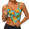 thumbnail image 4 of Fotbe Pineapple Pattern Womens' Sports Bra Longline Wirefree Padded with Medium Support Sports Moisture-Wicking Workou Vest,Tank Top-XX-Large, 4 of 9