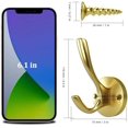 thumbnail image 2 of Gold Hooks 4 Pack Towel Hooks Gold Brushed Gold Wall Hooks Heavy Duty Metal Coat Hooks for Hanging Coats and Hat Hooks Wall Mounted Towel Hook for Bathrooms, 2 of 9